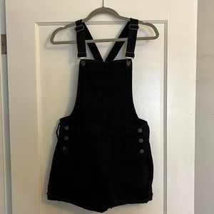 Madewell Short Overalls in Washed Black Adirondack